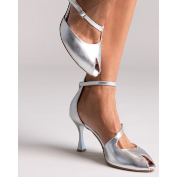 peep toe cutout pumps tfp - silver