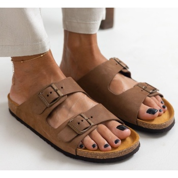 σανδάλια ανατομικά δερμάτινα με δύο σε προσφορά