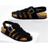  σανδάλια δερμάτινα fisherman ανατομικά plakton - μαύρο