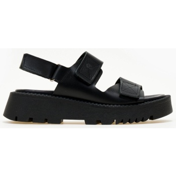 flatforms δερμάτινα σανδάλια με velcro σε προσφορά