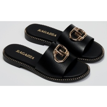 σανδάλια δερμάτινα ragazza 01065 - μαύρο σε προσφορά