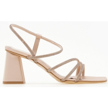 πέδιλα με στρας σατέν tfp - nude