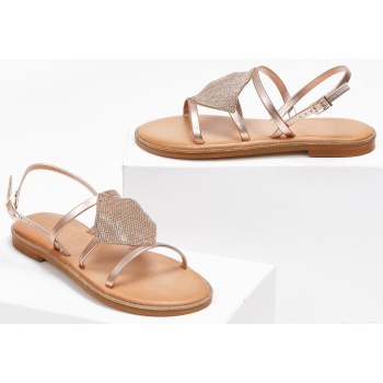 σανδάλια δερμάτινα με στρας iris σε προσφορά