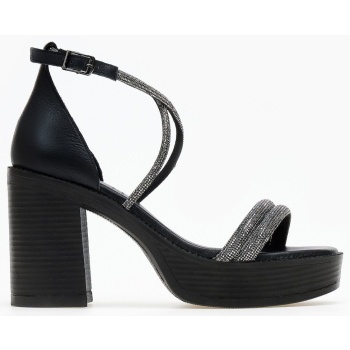 πέδιλα με μπαρέτα δερμάτινα tfp - μαύρο σε προσφορά