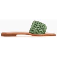  σανδάλια δερμάτινα με crochet φάσα iris sandals - πράσινο