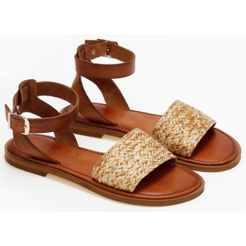 σανδάλια δερμάτινα με ψάθα iris sandals σε προσφορά