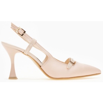 γόβες σατέν μυτερές tfp - nude