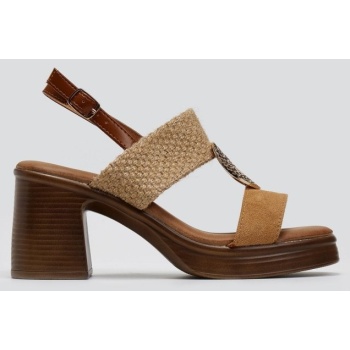 πέδιλα με σχοίνινη φάσα erynn - κάμελ σε προσφορά