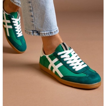 sneakers suede με ρίγες corina - πράσινο σε προσφορά