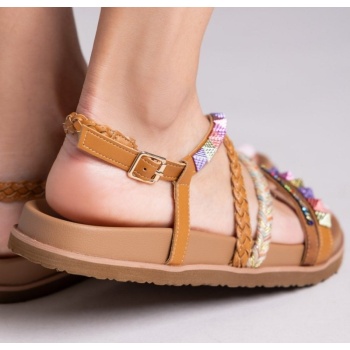 σανδάλια με boho λουράκια erynn - κάμελ