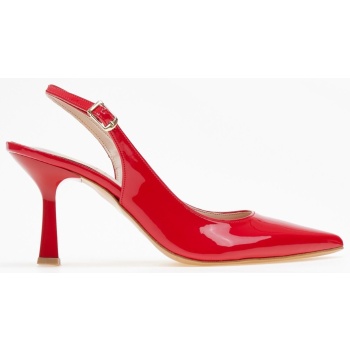 γόβες μυτερές λουστρίνι με λουράκι tfp σε προσφορά