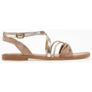  σανδάλια suede με crossover λουράκια erynn - τάουπε