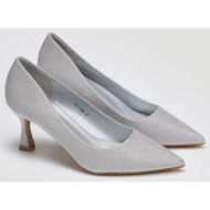  γόβες μυτερές με glitter erynn - ασημί