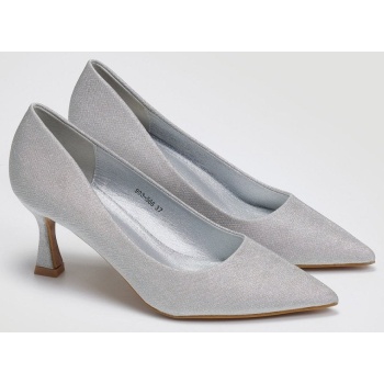 γόβες μυτερές με glitter erynn - ασημί σε προσφορά