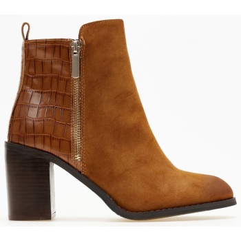 μποτάκια suede με ανάγλυφο pattern σε προσφορά