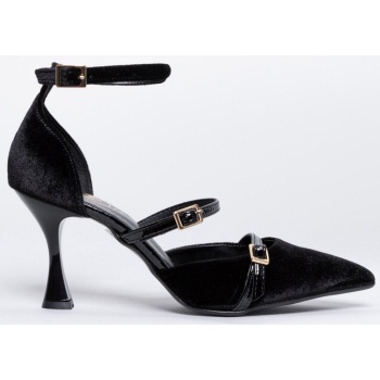 γόβες velvet με μπαρέτα tfp - μαύρο σε προσφορά