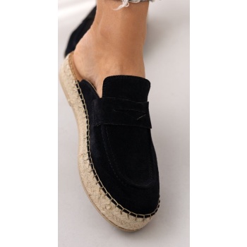 mules καστόρινα με σχοίνινη σόλα