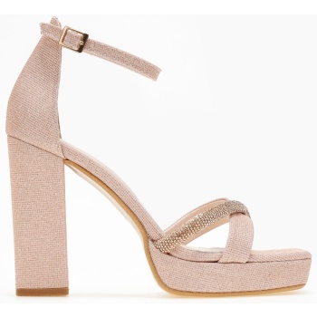 πέδιλα με μπαρέτα και στρας tfp - nude σε προσφορά