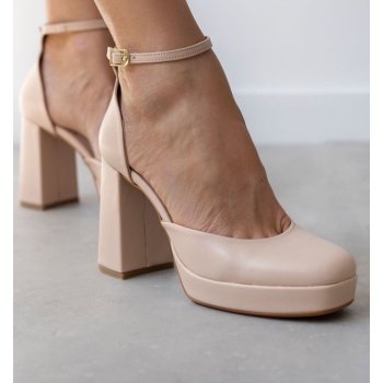 γόβες με μπαρέτα και φιάπα tfp - nude σε προσφορά