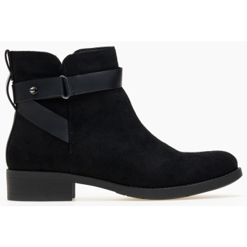 μποτάκια αστραγάλου suede με ζωνάκι  σε προσφορά
