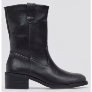  ankle boots low block heel - black matte