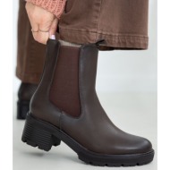  μποτάκια με λάστιχο στο πλάι - καφέ