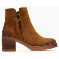  μποτάκια casual με εξωτερικό φερμουάρ erynn - κάμελ