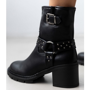 μποτάκια biker με τακούνι - μαύρο σε προσφορά