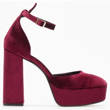 γόβες velvet με φιάπα και μπαρέτα tfp  σε προσφορά