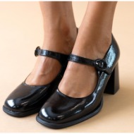  γόβες mary janes δερμάτινες λουστρίνι ragazza 074 - μαύρο