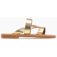  σανδάλια δερμάτινα με ιδιαίτερες φάσες iris sandals - χρυσό