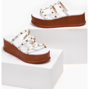 flatforms δερμάτινα με τρουκς estil 