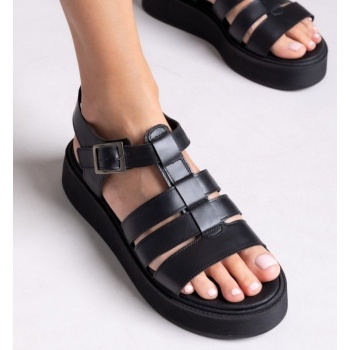 σανδάλια δερμάτινα flatforms gladiator