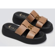  σανδάλια flatforms δερμάτινα iris sandals - mocha
