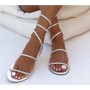 σανδάλια δερμάτινα με κρύσταλλα iris sandals - ασημί