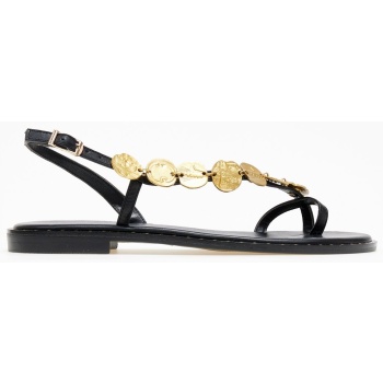 σανδάλια δερμάτινα με διακοσμητικό iris