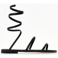  σανδάλια δερμάτινα με δέσιμο iris sandals - μαύρο