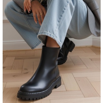 casual ankle boots with zipper - black σε προσφορά