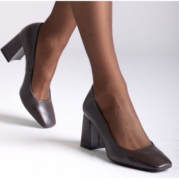 square heel pumps tfp - dark brown matte σε προσφορά