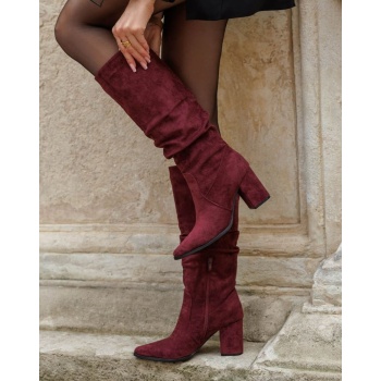 boots pointed toe - burgundy suede σε προσφορά