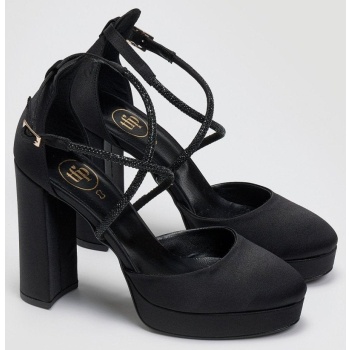 γόβες σατέν με φιάπα και στρας tfp  σε προσφορά