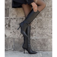  pointed toe heeled boots - black matte