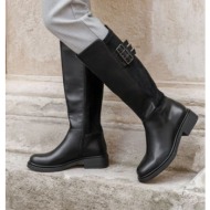  boots with buckle detail - black matte