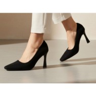  square toe stiletto pumps - black suede