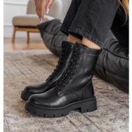  combat boots lace up - black matte