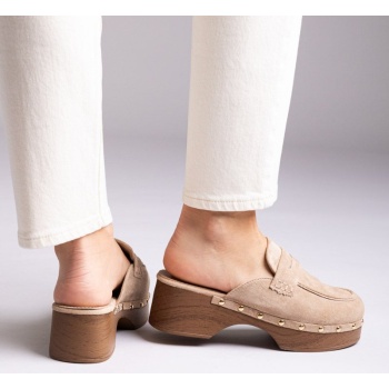 ideal shoes platform clogs metallic