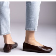  ideal shoes flat ballet flats - 9787 - brown matte