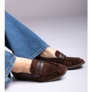  ideal shoes suede loafers - 9733 - brown suede