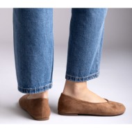  ideal shoes flat ballet flats - 9788 - brown suede