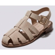  ideal shoes flat fisherman sandals - 3277 - tan suede